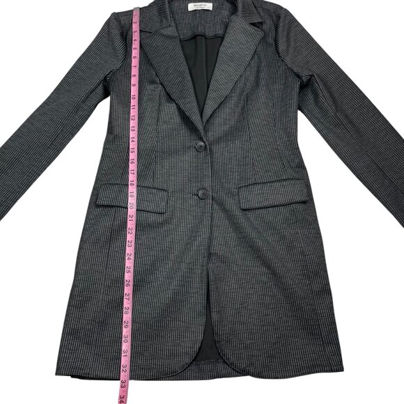 Bailey 44 Women's Peter The Great Blazer Jacket Size Large Black Gray Striped - Picture 10 of 16